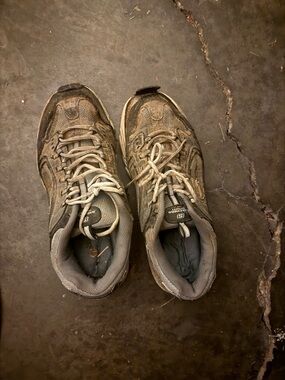 Well worn farm shoes